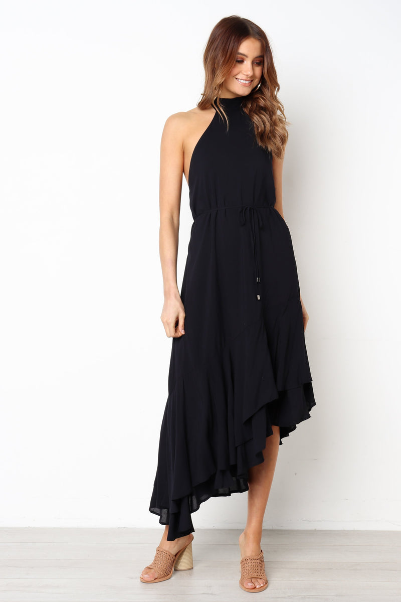 Backless Irregular Hem Granada Midi Dress - Landing Closet