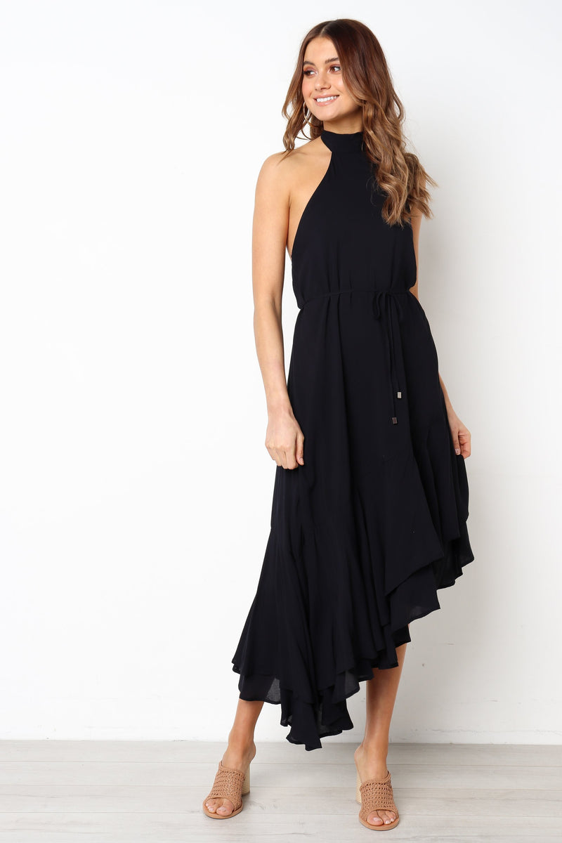 Backless Irregular Hem Granada Midi Dress - Landing Closet