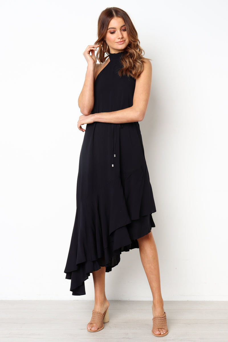 Backless Irregular Hem Granada Midi Dress - Landing Closet