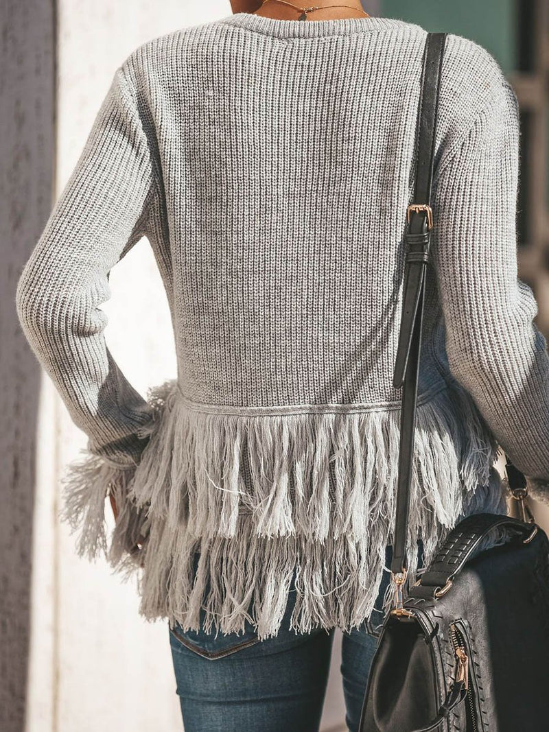 Loose Fringe Tassel Knit Sweater