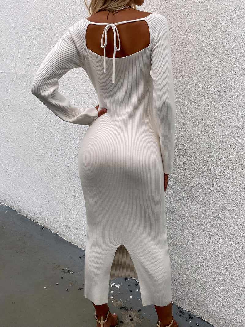 Long Sleeve Knit Bodycon Long Sleeve Maxi Dress