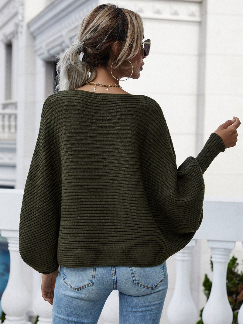 Round Neck Long Sleeve Jumper Knit Loose Sweater