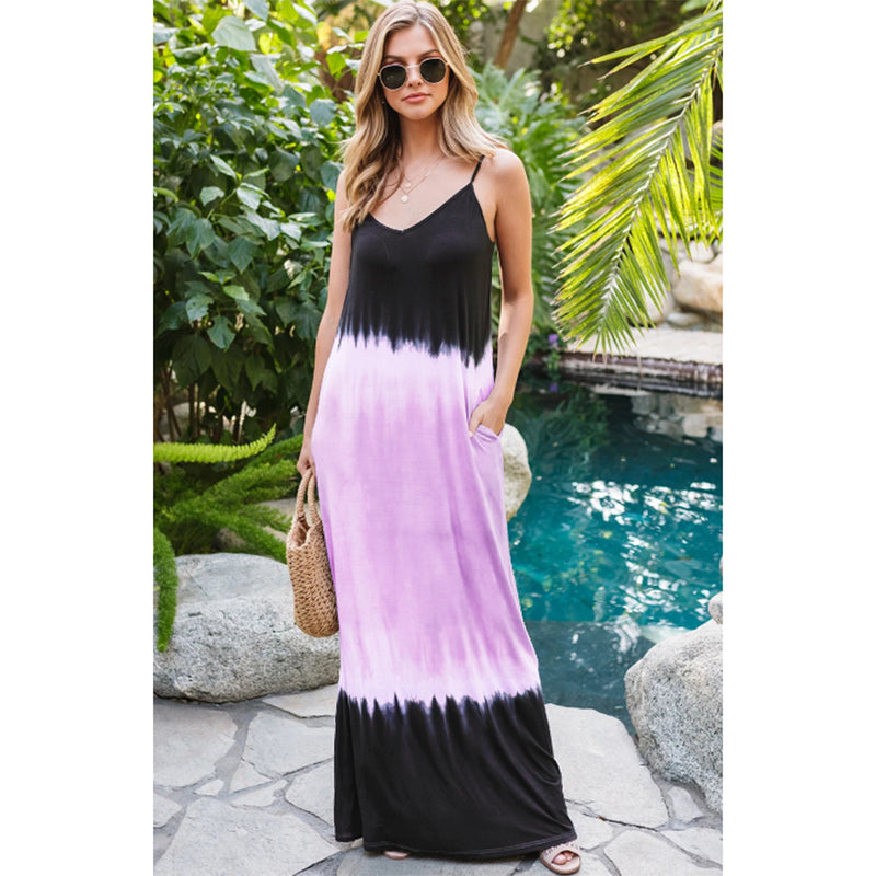 Casual Spaghetti Strap Loose Maxi Dress