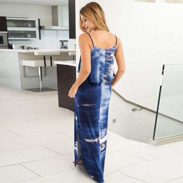 Spaghetti Strapless Round Neck Maxi long Dress