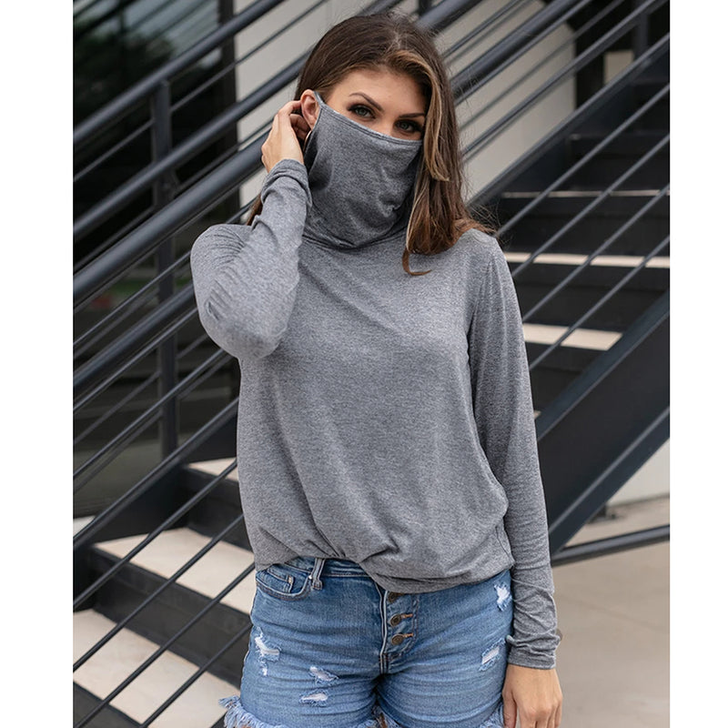 Loose Turtle Neck Long Sleeve Top