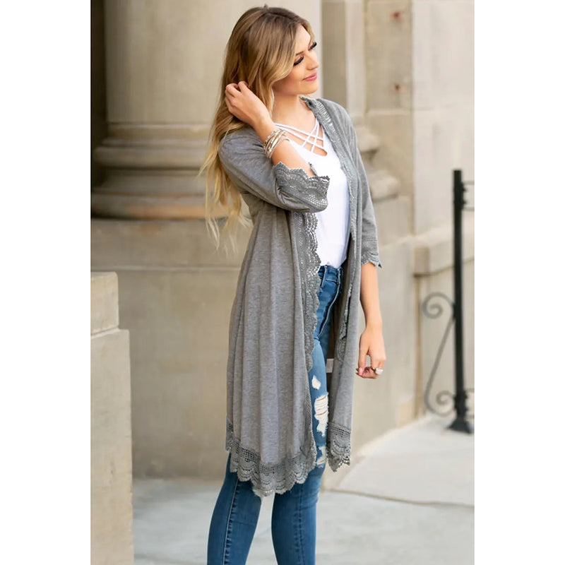 Open Front Short Sleeve Light Cardigan