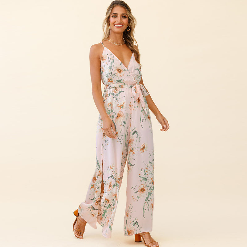 Spaghetti Strap Side Split Jumpsuit