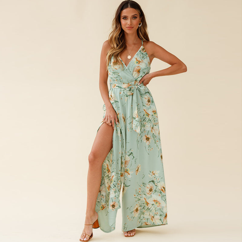 Spaghetti Strap Side Split Jumpsuit