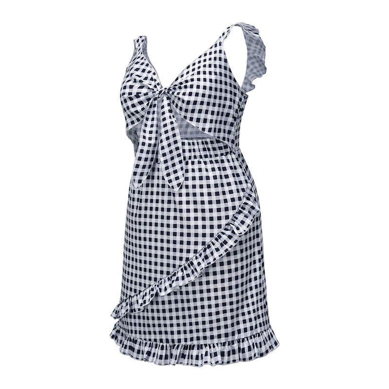 Sleeveless Ruffle Polka Dot Mini Dress