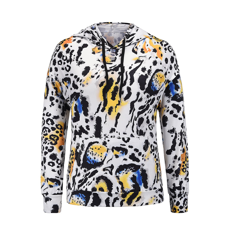 Casual Long Sleeve Floral Sweatshirt Hooded Top