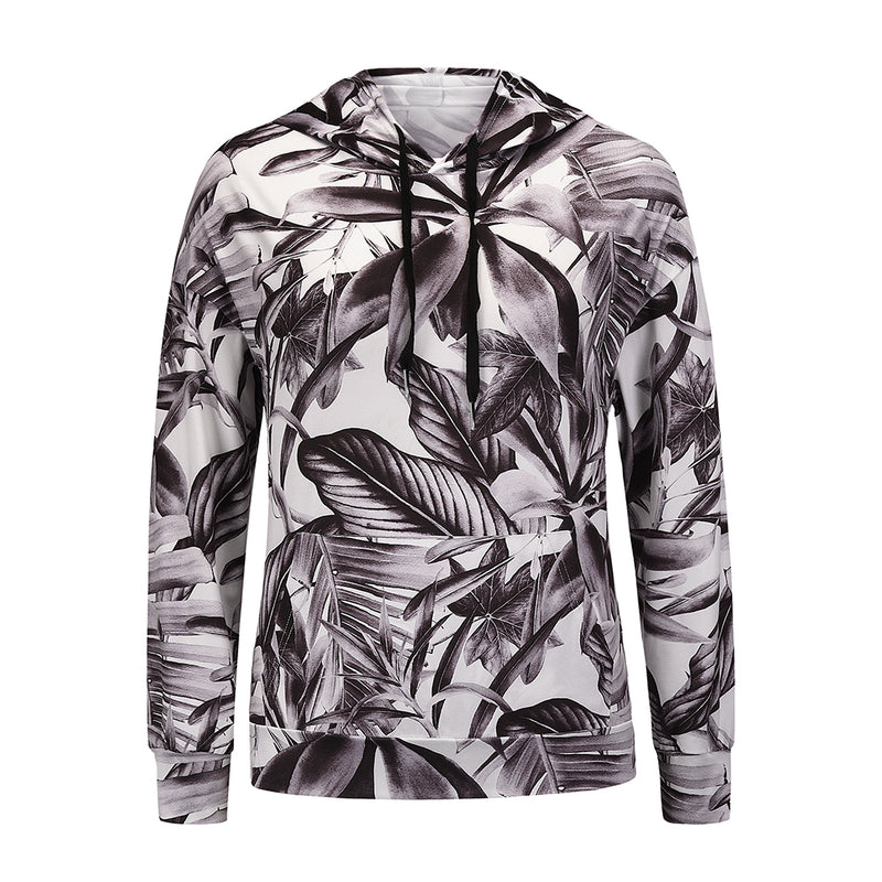 Casual Long Sleeve Floral Sweatshirt Hooded Top