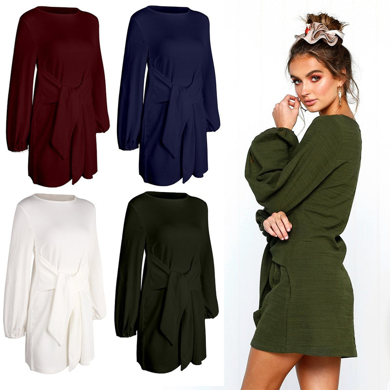 Casual Bodycon Long Sleeve Mini  Dress - Landing Closet