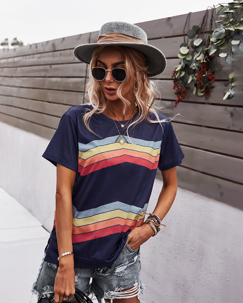 Crew Neck Casual Short Sleeve T-Shirt