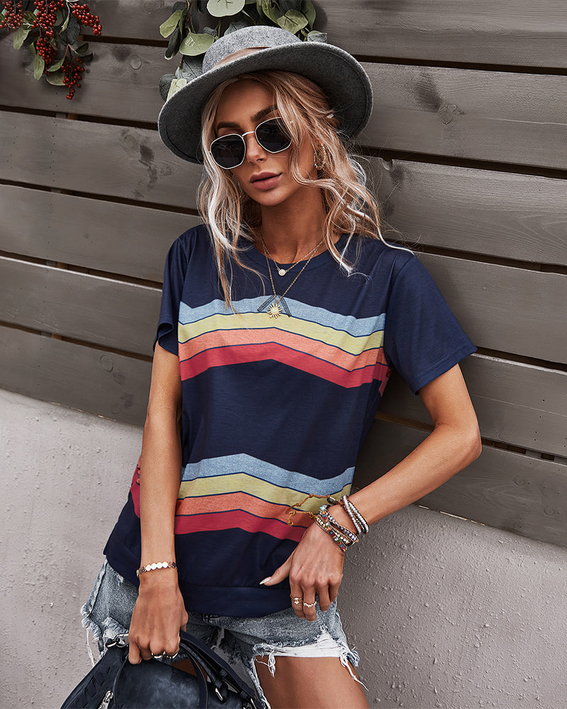 Crew Neck Casual Short Sleeve T-Shirt