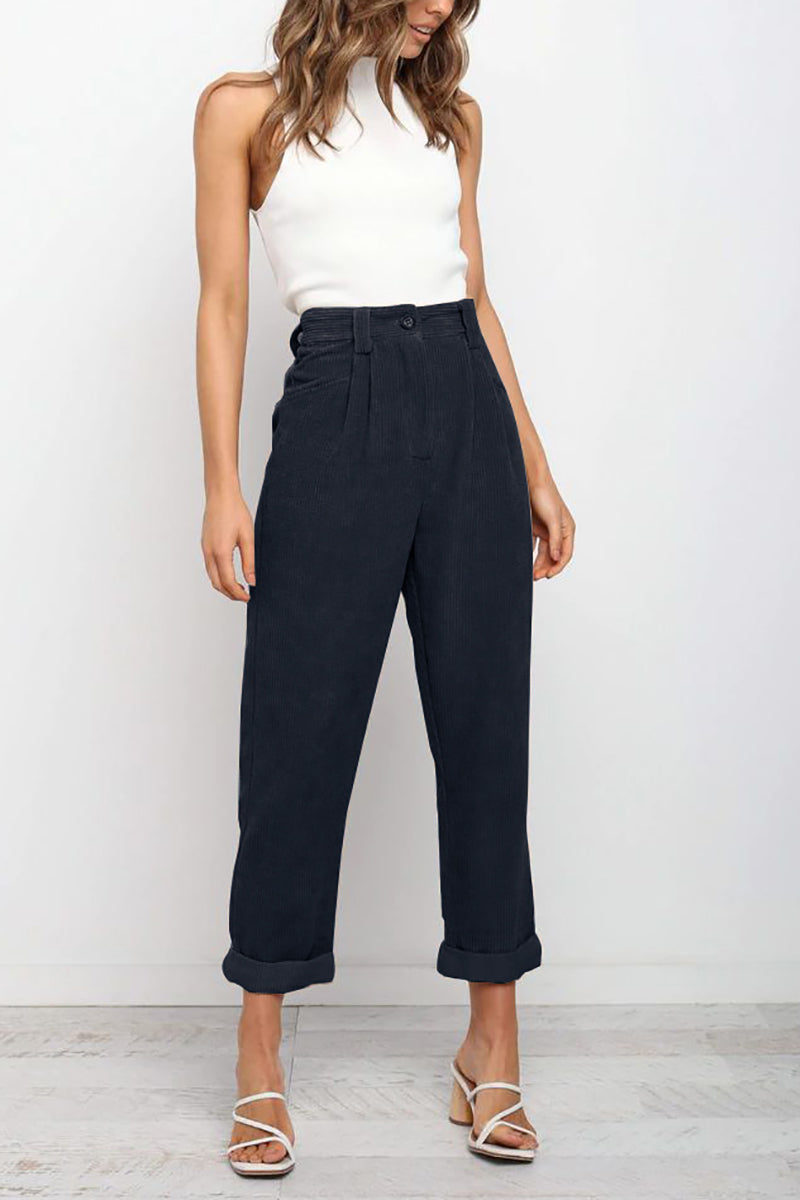 High Waisted Baggy Corduroy Pant