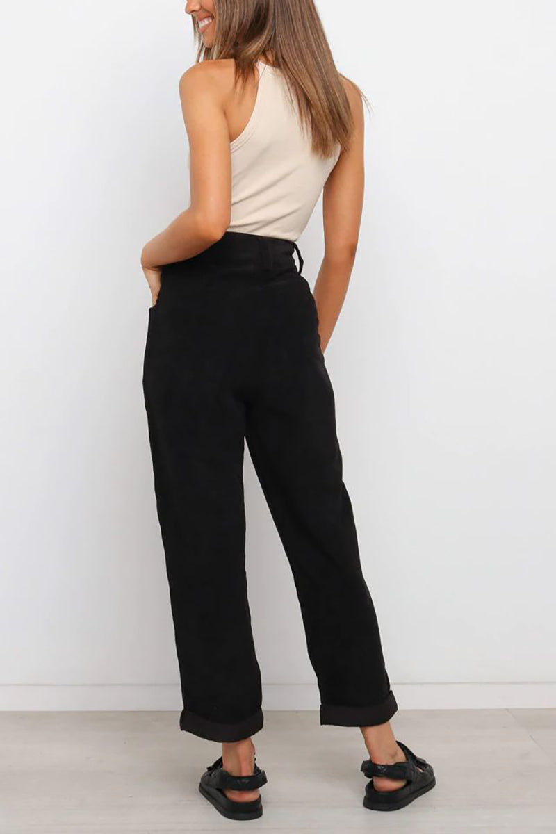 High Waisted Baggy Corduroy Pant