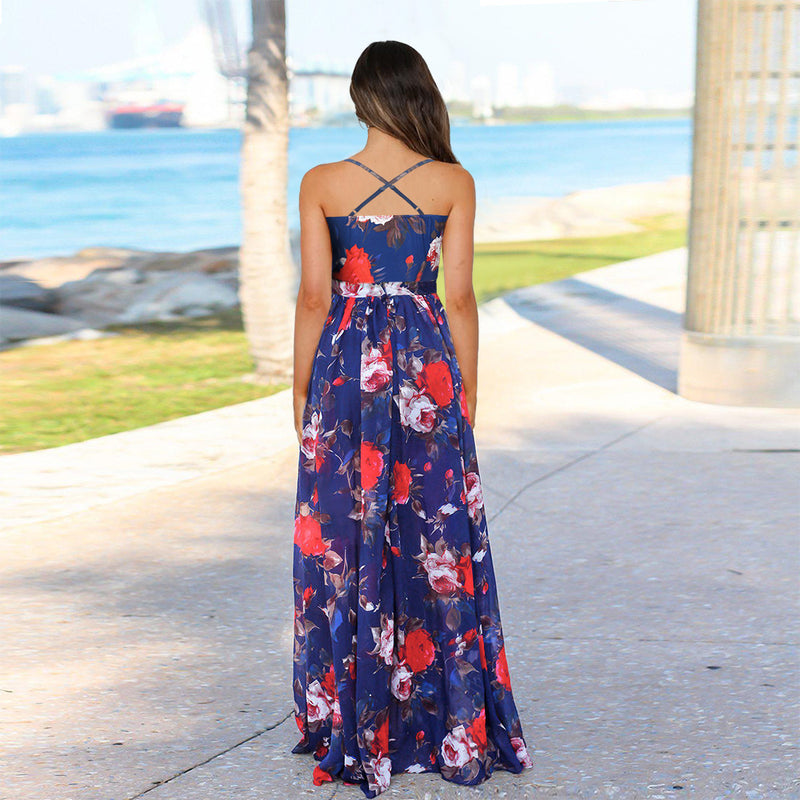 Spaghetti Strap Floral Maxi Dress