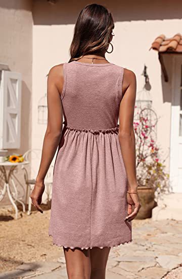 Round Neck Sleeveless High Waist Tank Mini Dress