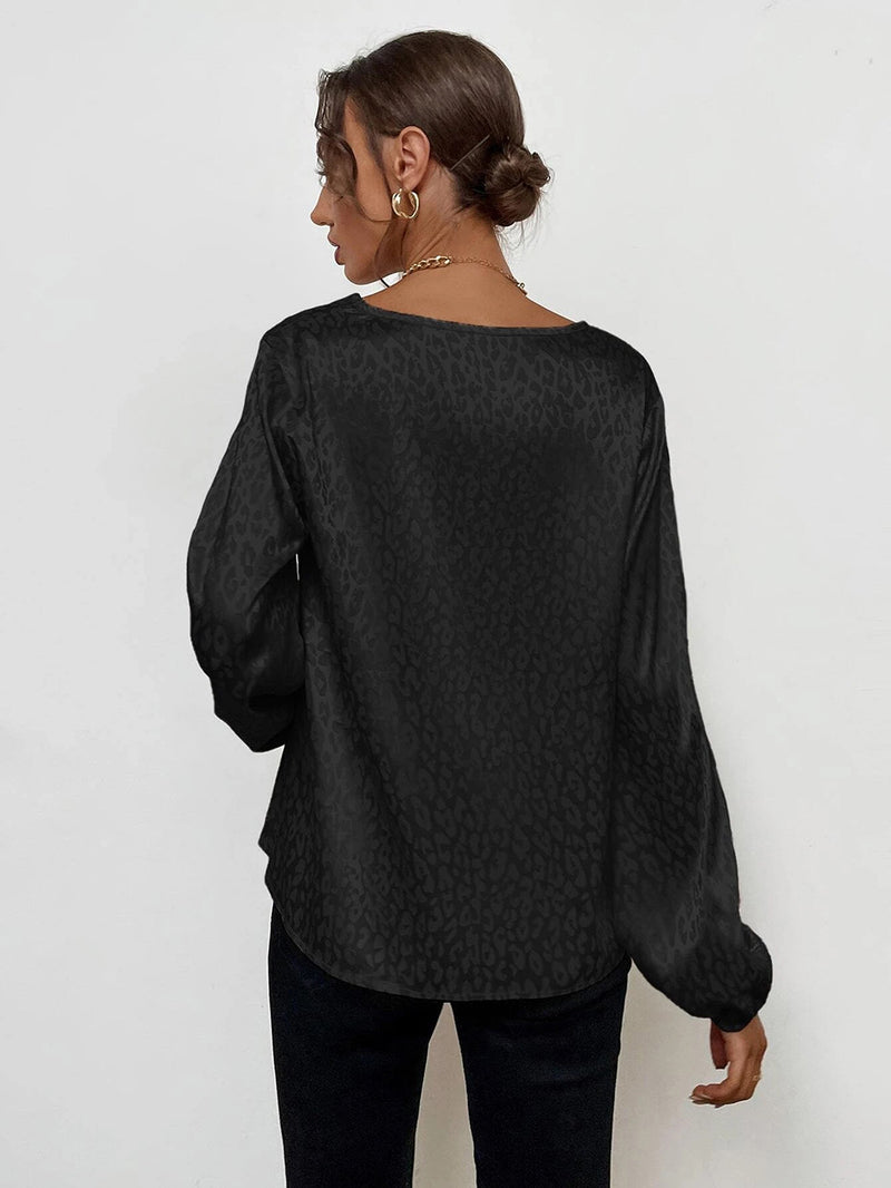 Casual Long Sleeve Loose Round Neck Top