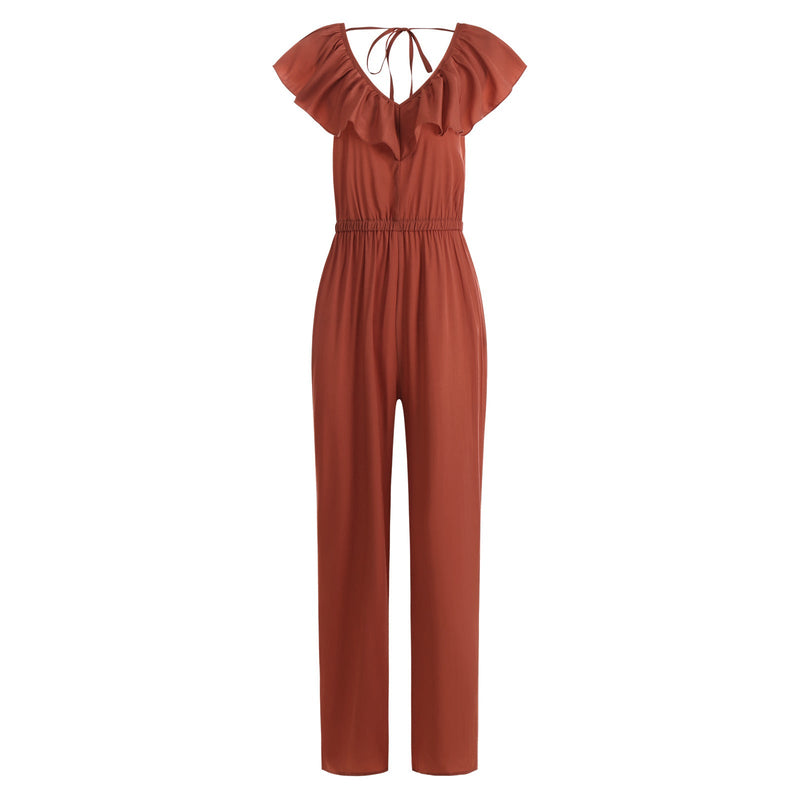 Elegant V Neck Tank Jumpsuit