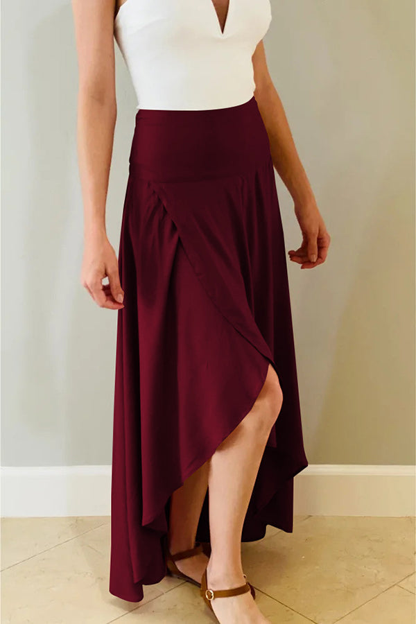 High Low Flare Shape Maxi Skirts