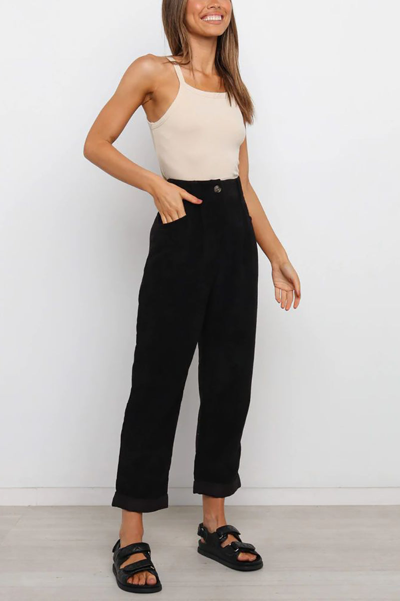 High Waisted Baggy Corduroy Pant