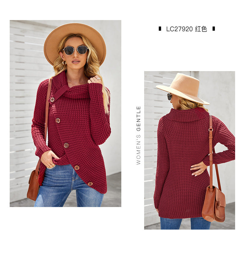 Long Sleeve Chunky Cowl Neck Sweaters