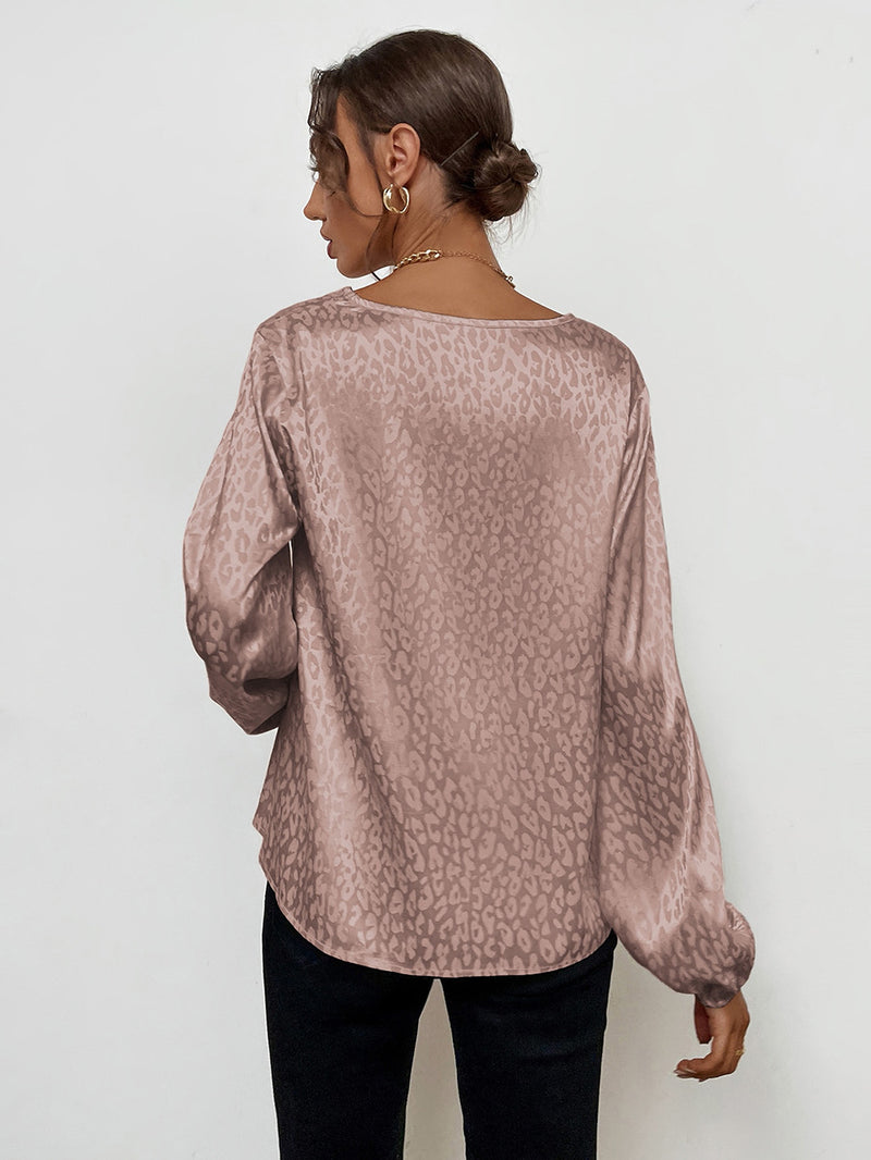 Casual Long Sleeve Loose Round Neck Top