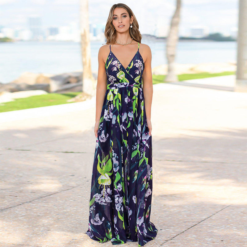 Spaghetti Strap Floral Maxi Dress