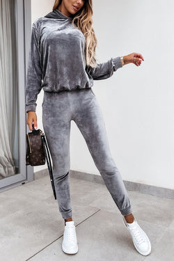 Velvet Cozy Hooded Jogger Pant