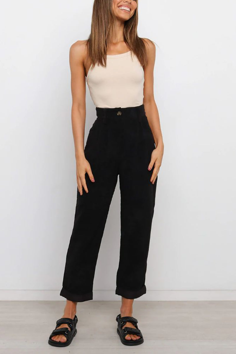 High Waisted Baggy Corduroy Pant