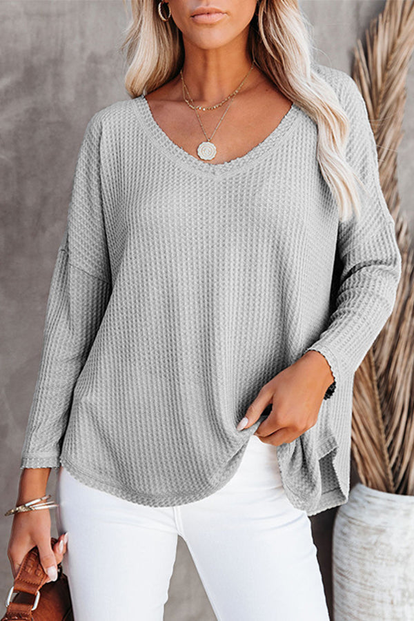 Between Us Thermal Waffle Knit Top