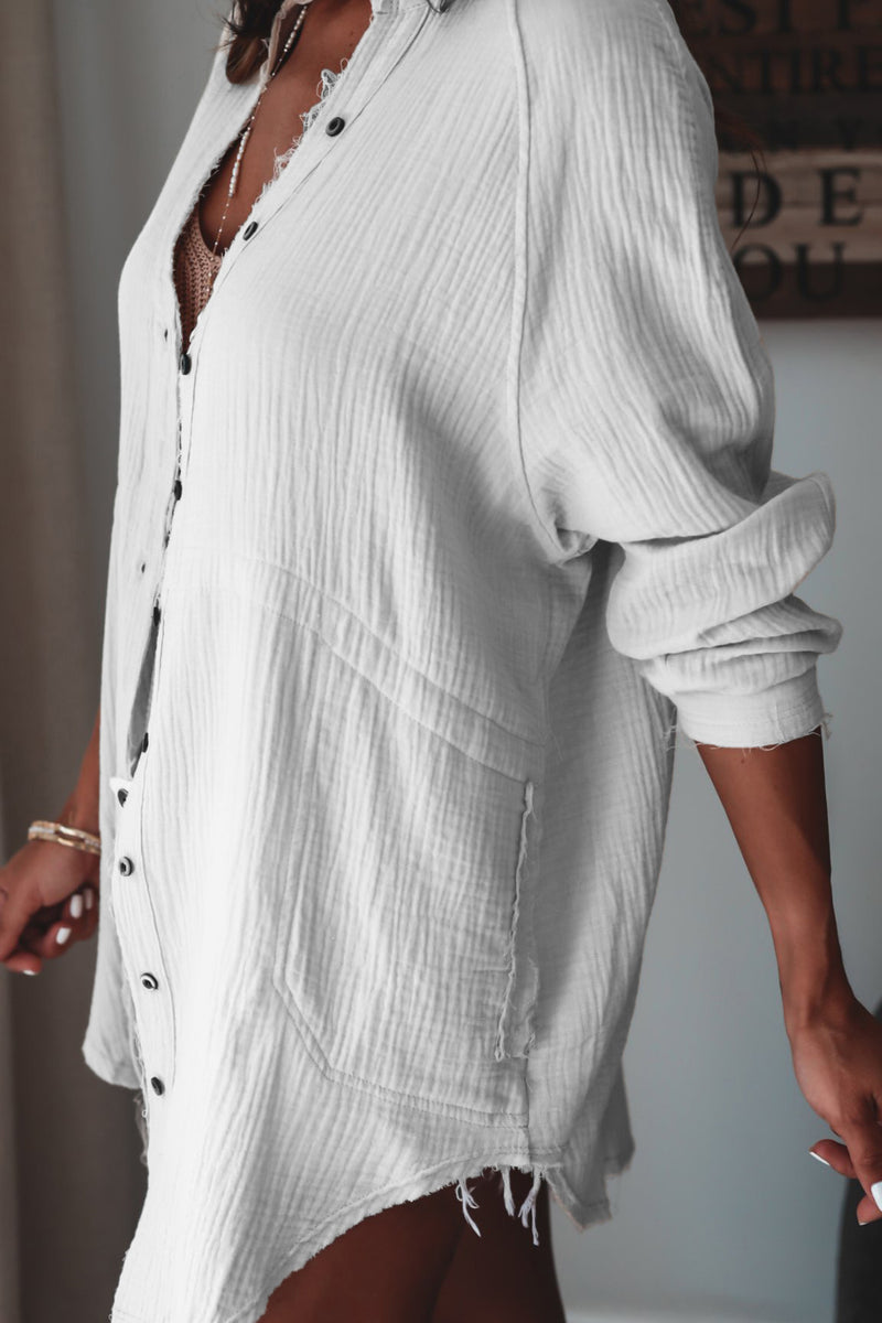 Button Down Long Sleeve Casual Blouse Shirt