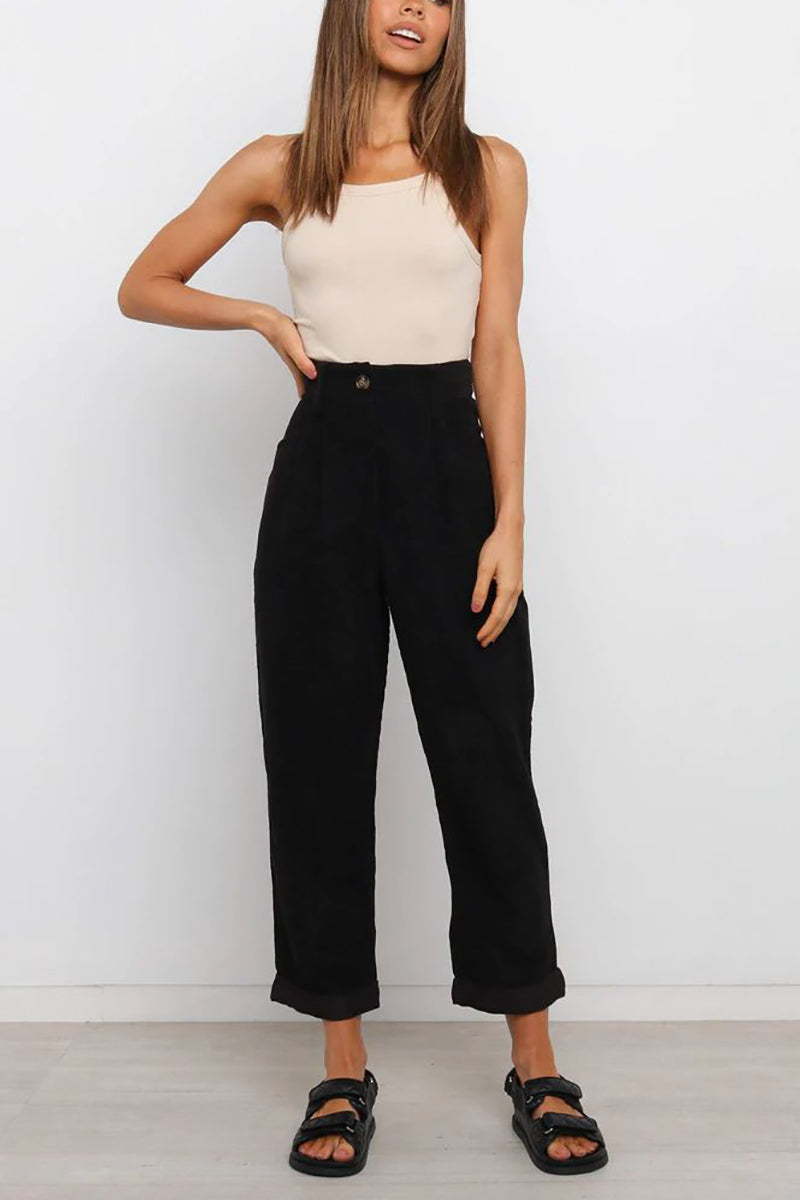 High Waisted Baggy Corduroy Pant