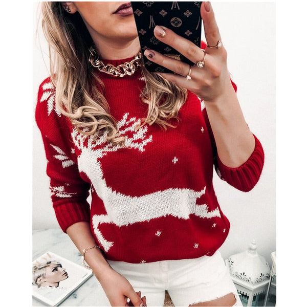 Christmas Print Crew Neck Sweater