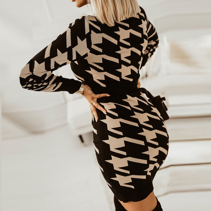 Casual Bodycon Long Sleeve Mini Sweater Dress