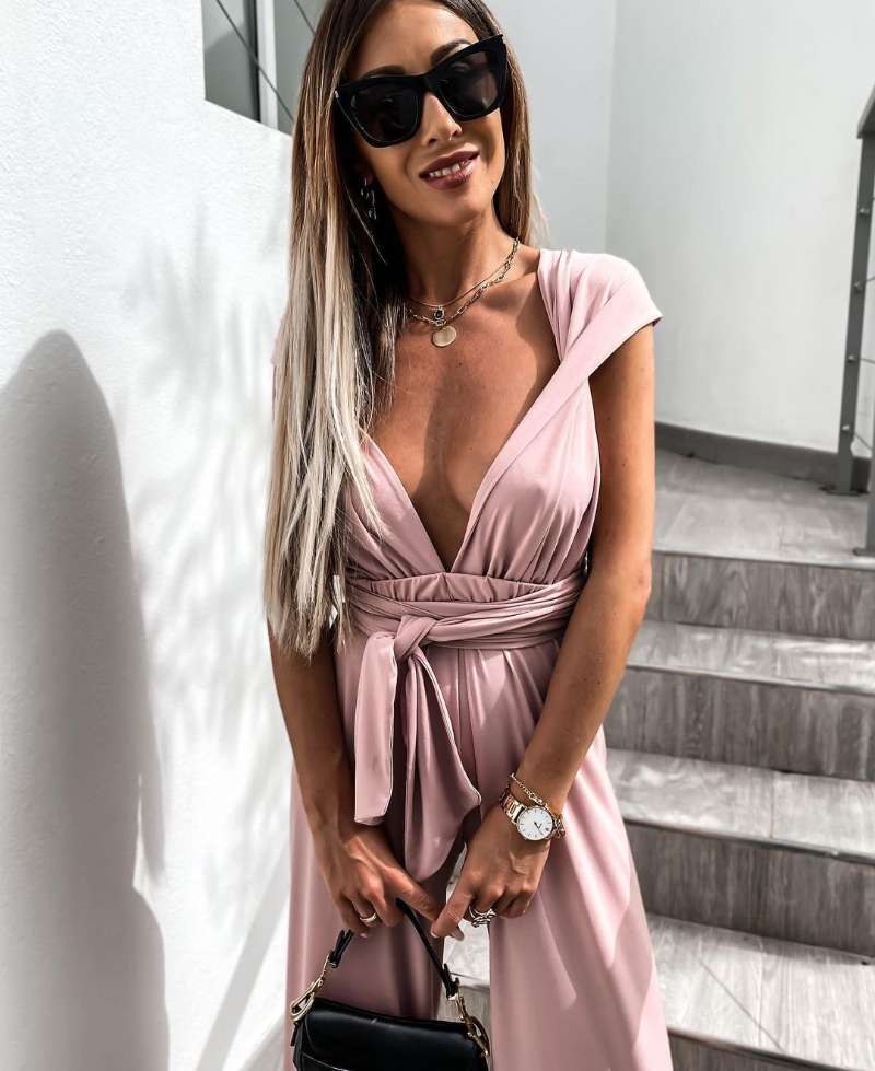 Sleeveless Halterneck Tie Jumpsuit