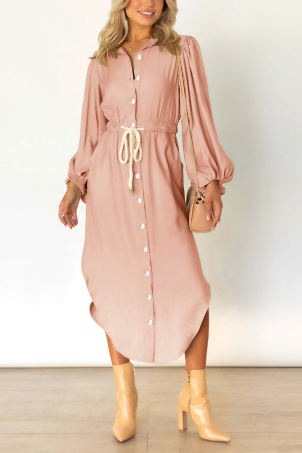 Fashion Week Button Down Shirt Dress