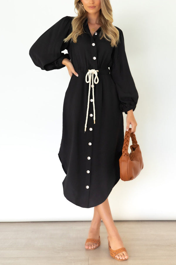 Fashion Week Button Down Shirt Dress