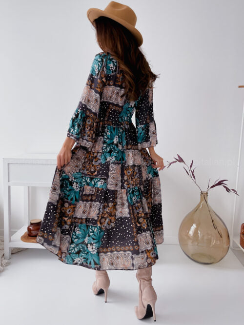 Button Up Hight Waist Floral Maxi Dress