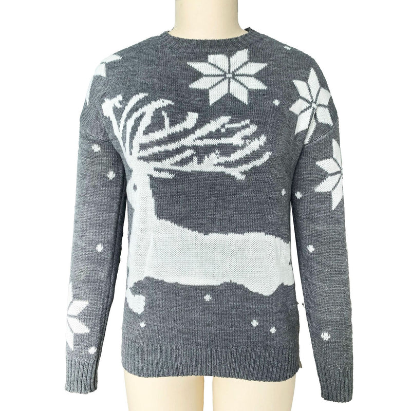 Christmas Print Crew Neck Sweater