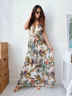 Floral Print Tie Back Beach Party Dresses