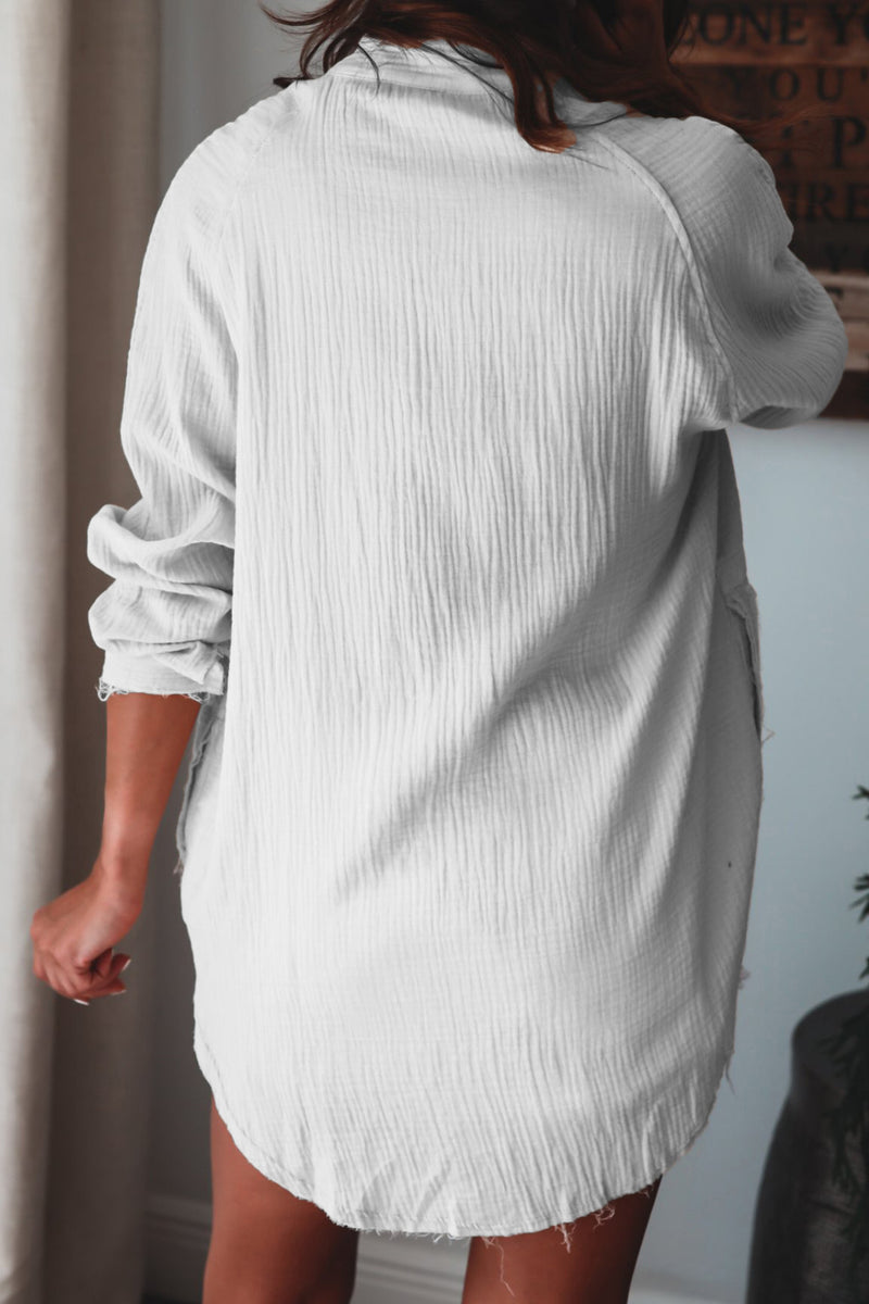 Button Down Long Sleeve Casual Blouse Shirt