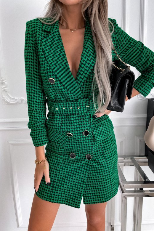 Lapel Collar Coat Long Sleeve Plaid Outerwear