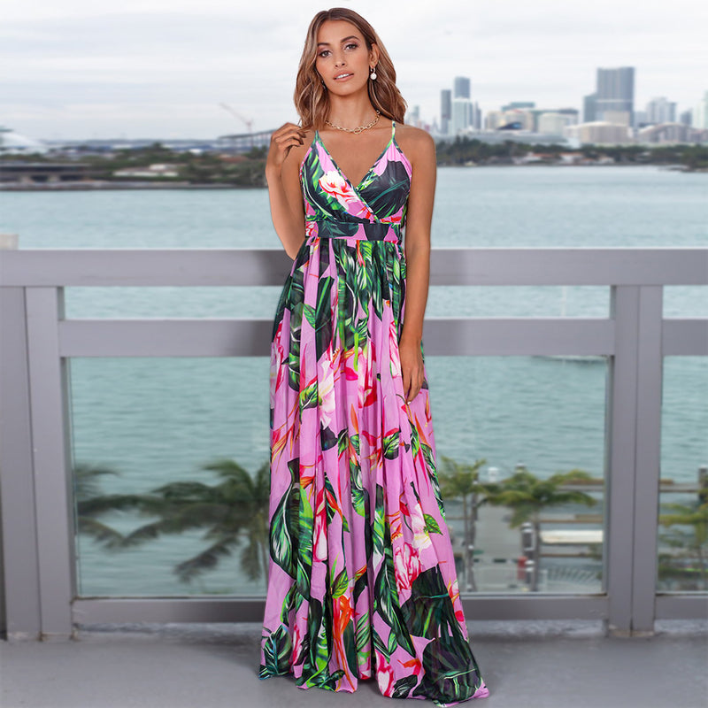 Spaghetti Strap Floral Maxi Dress