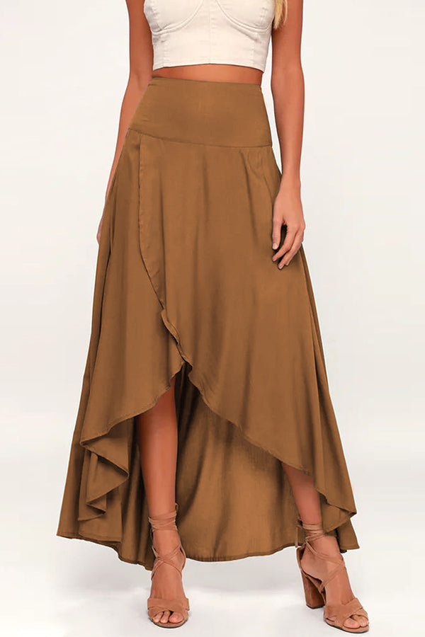 High Low Flare Shape Maxi Skirts