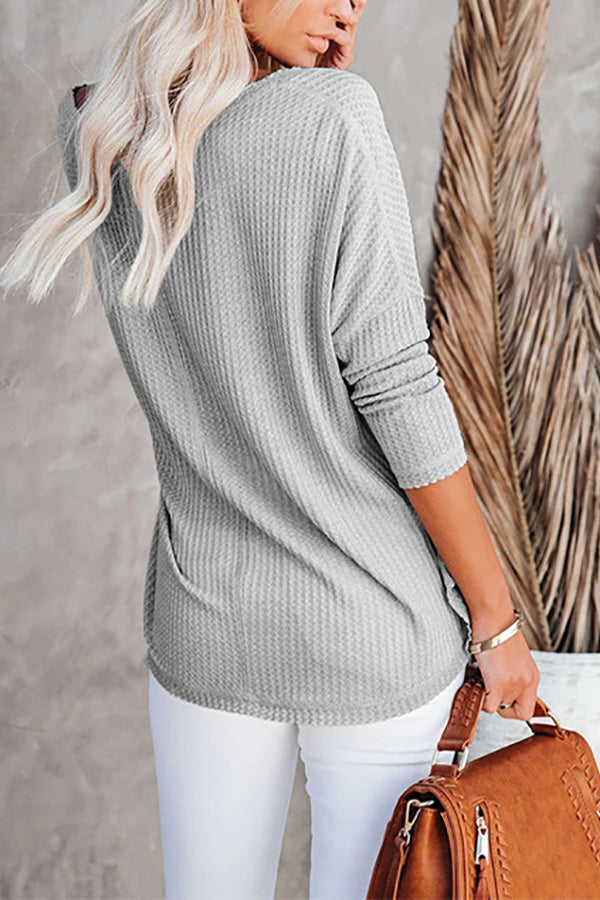 Between Us Thermal Waffle Knit Top