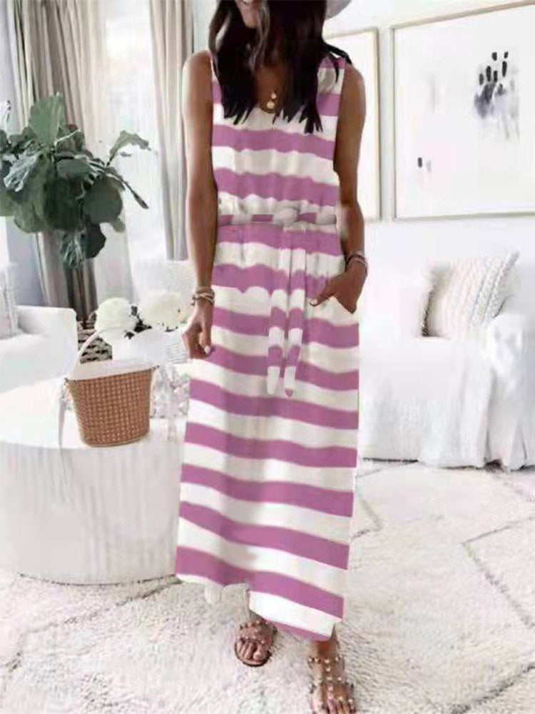 Sleeveless Front Wrap Casual Maxi Dress