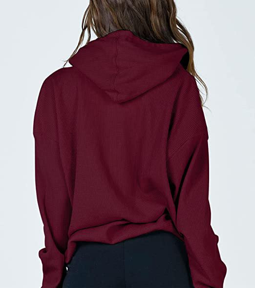 Casual Zip Up Drawstring Hoodie Sweatshirt