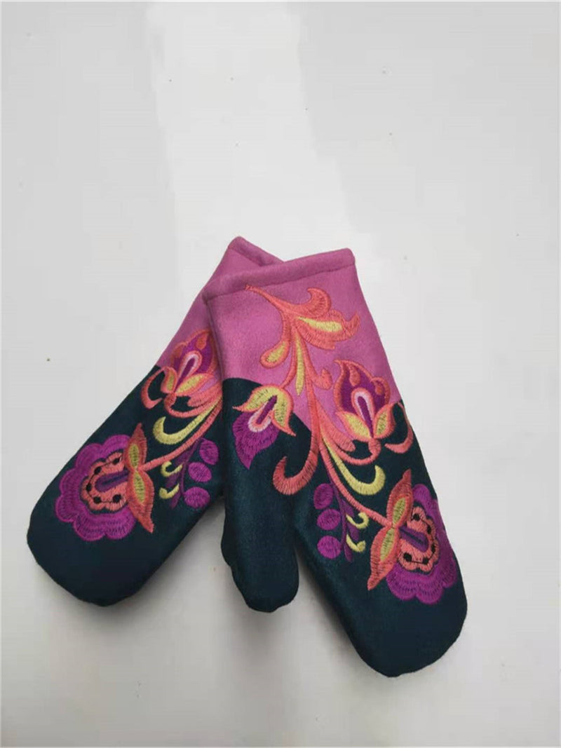 Floral Warm Winter Gloves